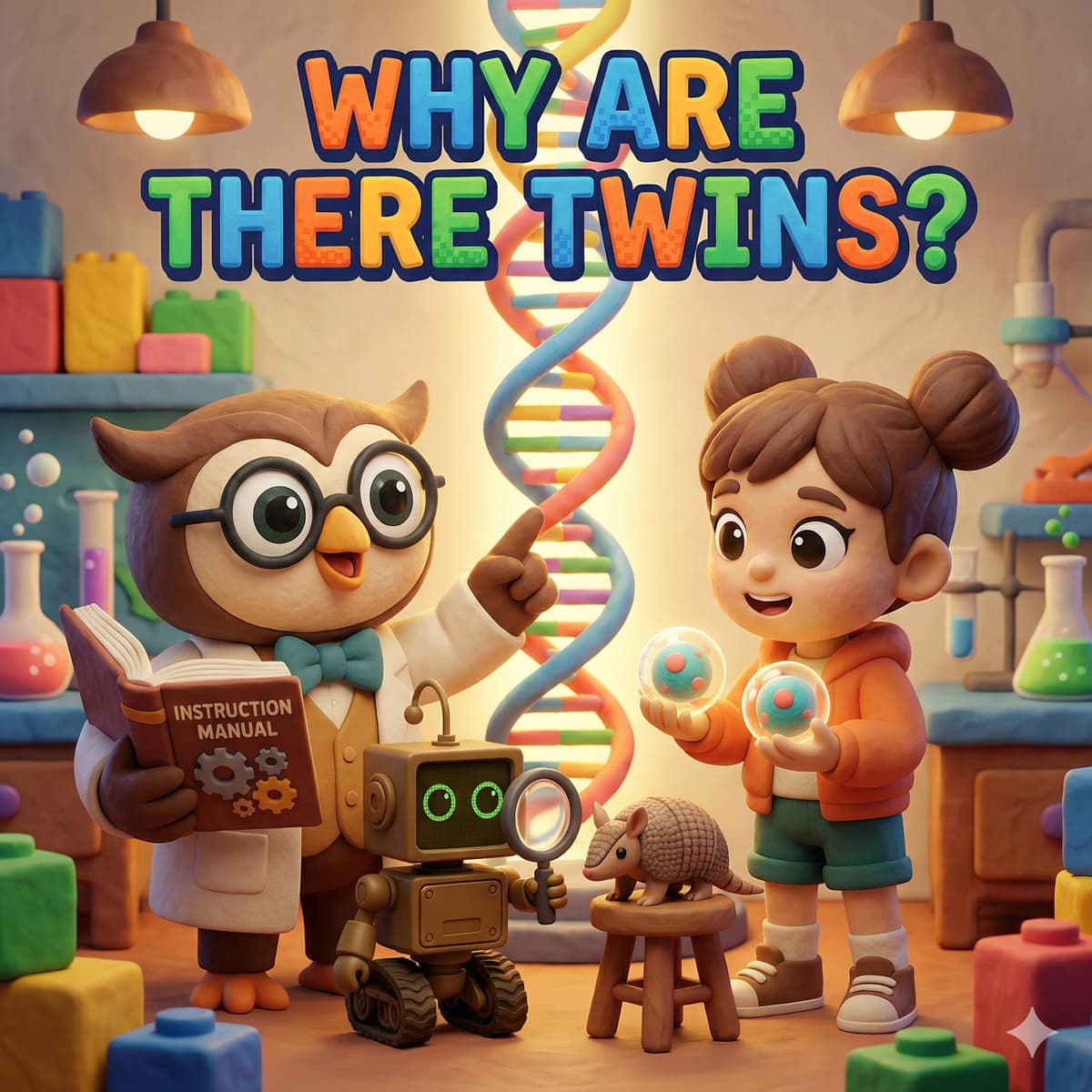 Why Are There Twins? – Biology & Genetics for Kids - STEM with Dr. Owl cover