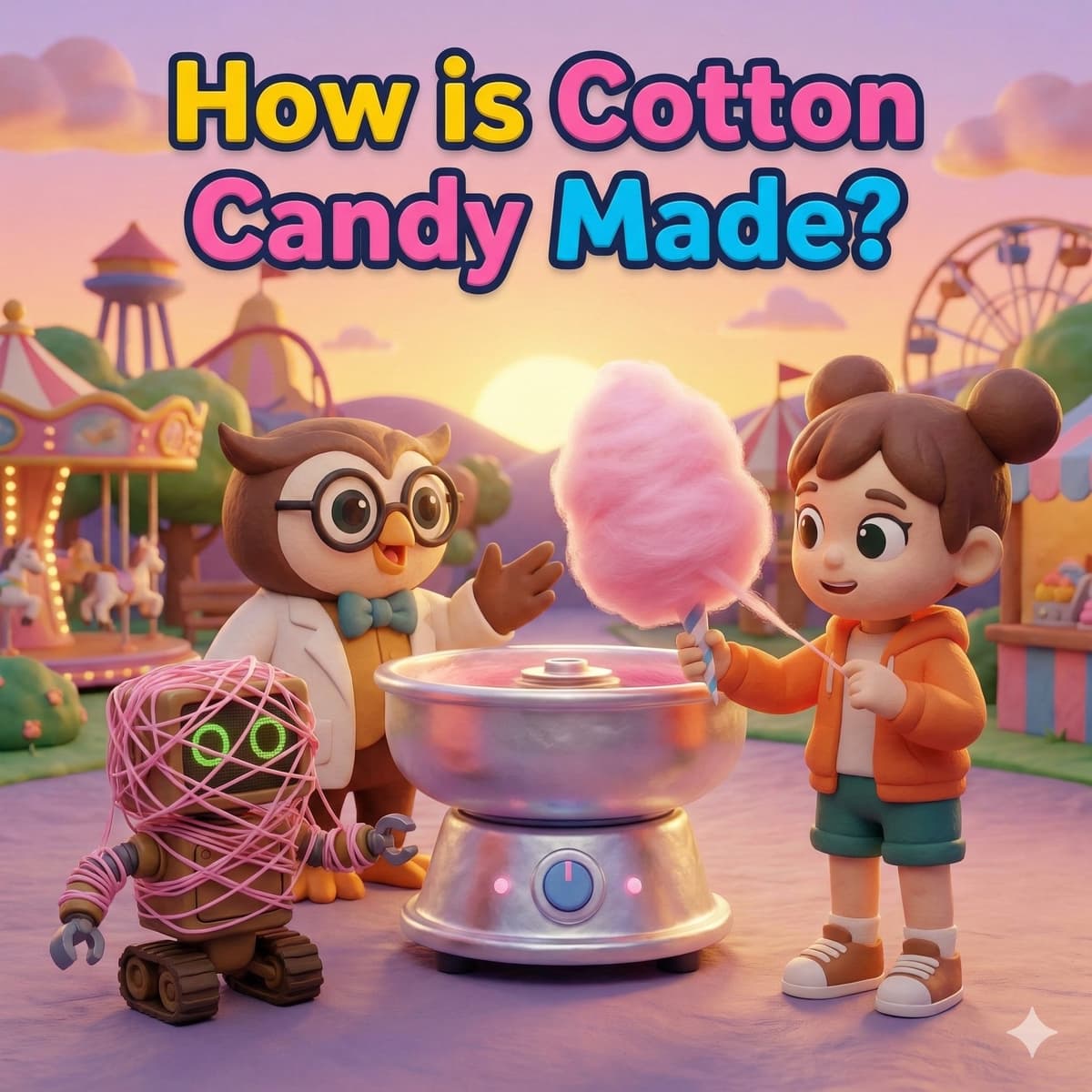 How is Cotton Candy Made? – States of Matter & Physical Science for Kids - STEM with Dr. Owl cover