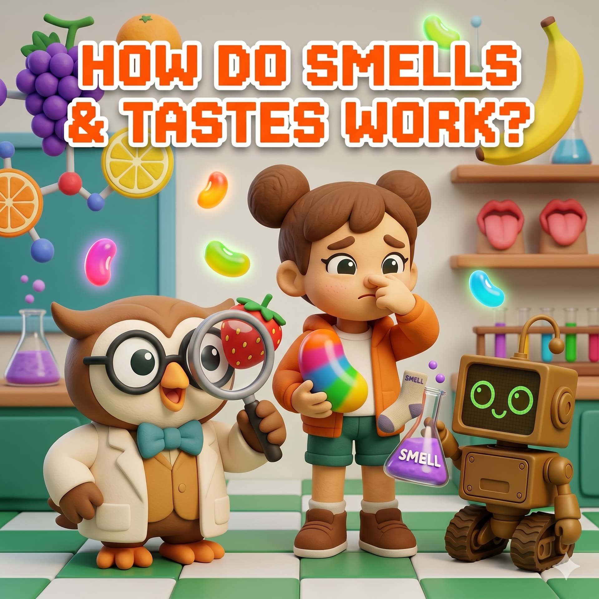 How Do Smells and Tastes Work? – Biology & Human Body Science for Kids - STEM with Dr. Owl cover