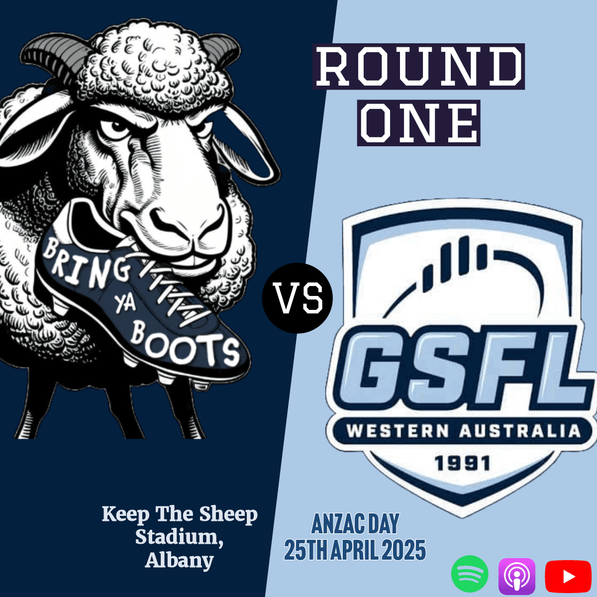 Round 1: GSFL - Railways Vs North Albany with Joel Want and Ray 'Pig' Padfield - Bring Ya Boots cover