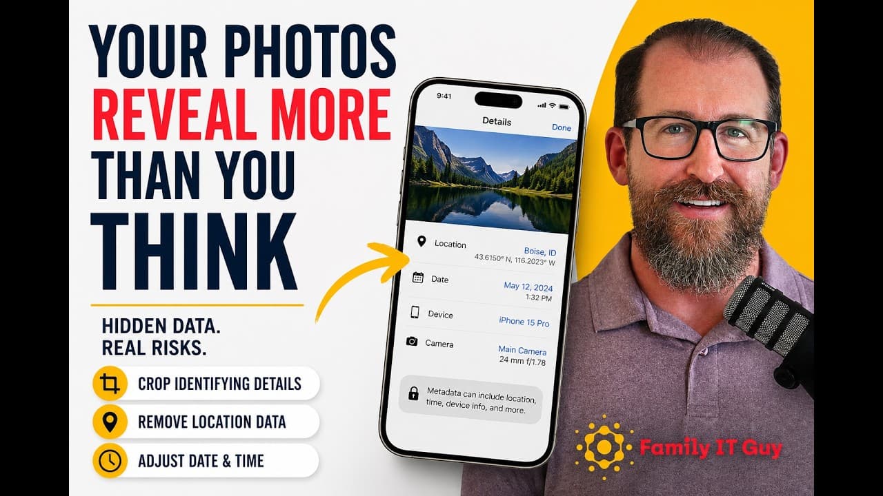 How to Remove Hidden Data From Your Photos - Family IT Guy Podcast cover
