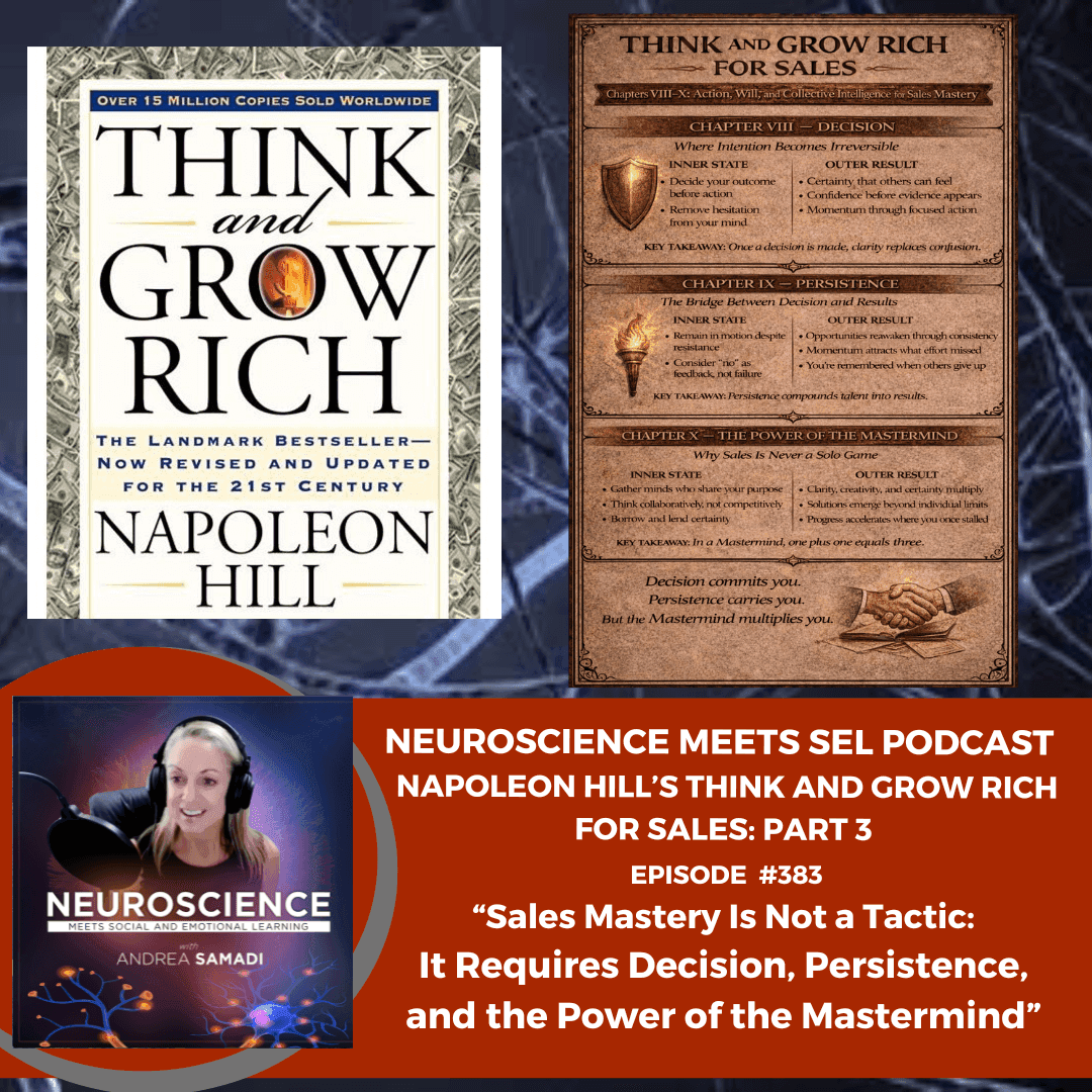 Sales Mastery is Not a Tactic: It Requires Decision, Persistence and the Power of the Mastermind PART 3 Think and Grow Rich for Sales — Neuroscience Meets Social and Emotional Learning cover