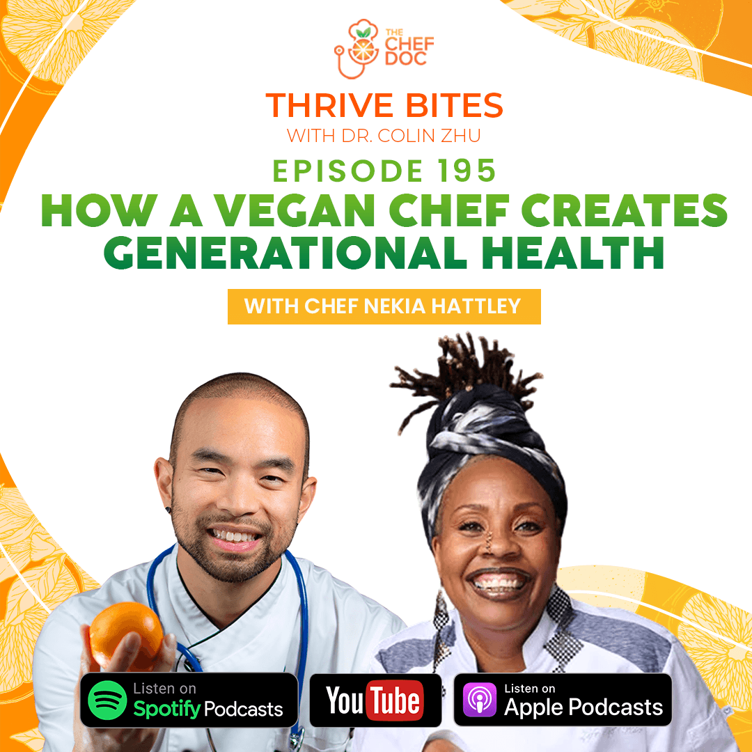 Ep 195 - How A Vegan Chef Creates Generational Health with Chef Nekia Hattley - Thrive Bites cover