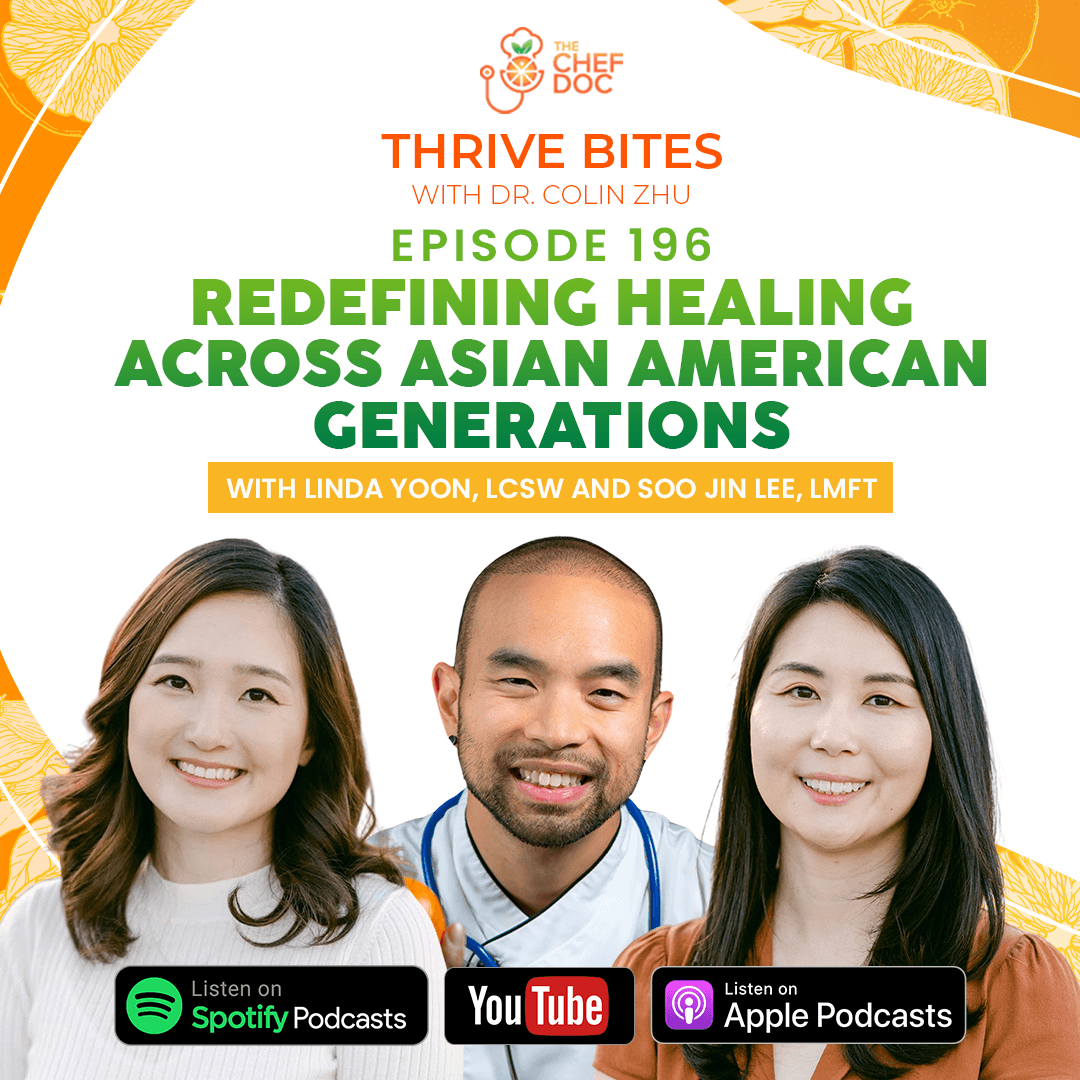 Ep 196 - Redefining Healing Across Asian American Generations with Yellow Chair Collective - Thrive Bites cover