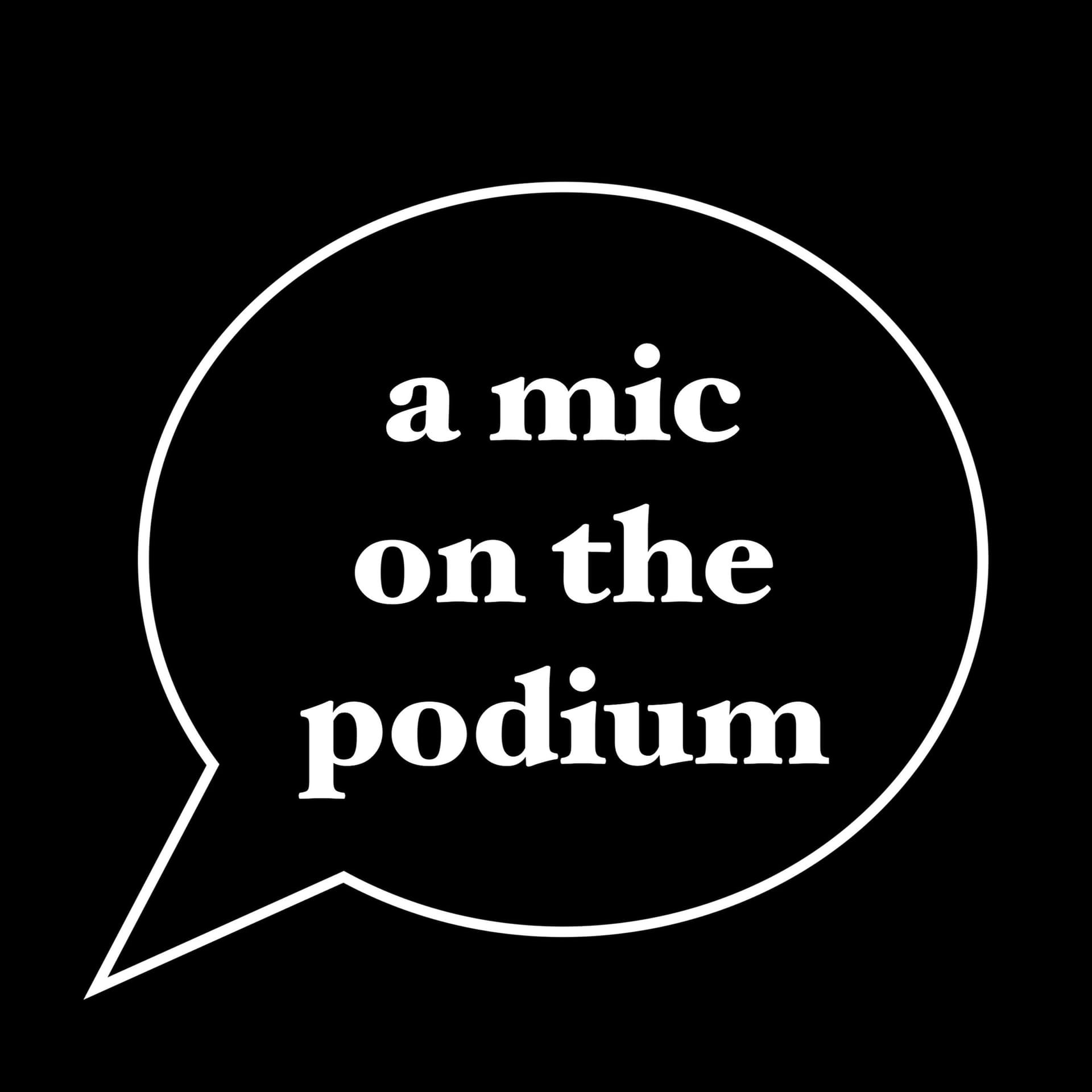 a mic on the podium cover