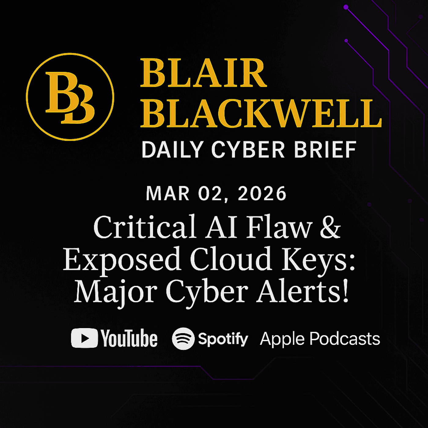 Critical AI Flaw & Exposed Cloud Keys: Major Cyber Alerts! - The Daily Cyber Brief cover