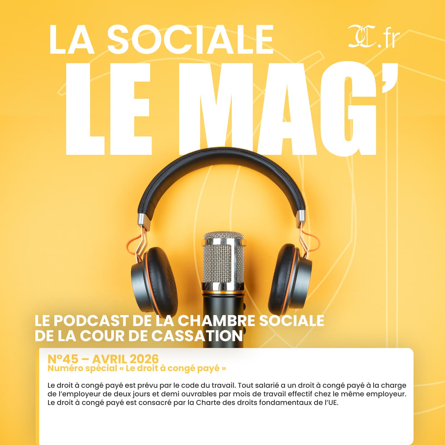 N°45 – Avril 2026 : Numéro spécial « Le droit à congé payé » - Amicus Radio cover
