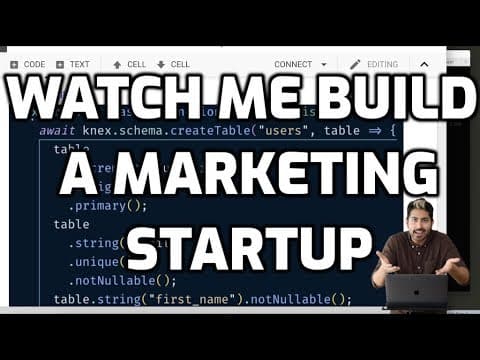 Watch Me Build a Marketing Startup - Siraj Raval cover