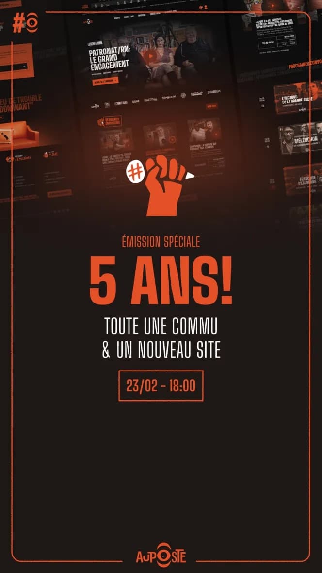 #AuPutain 5 ANS !  Par David Dufresne le 23/02/2026 - S11E26 - Lundi 23 Février 2026 - Au Poste cover