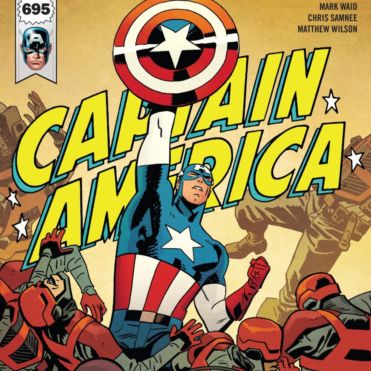 La Nerdoteca #11 - Captain America V9 #695 (2017) - Perdidos En El Eter cover