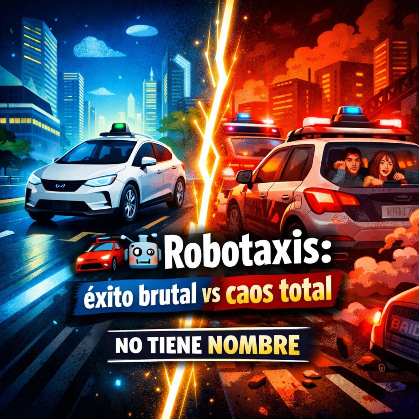 NTN 501 -   AI Robotaxis: éxito brutal vs caos total - No Tiene Nombre cover
