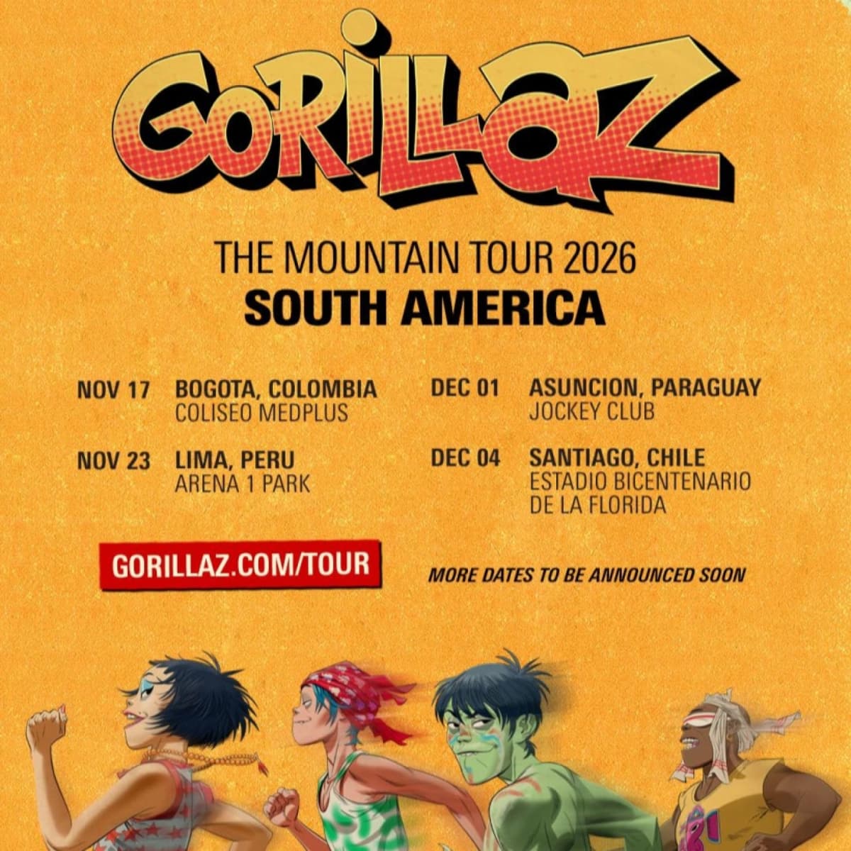 - Gorillaz anuncia gira por Sudamérica y presenta un cortometraje animado para acompañar su nuevo álbum The Mountain. - Super 9´49 - Podcast cover