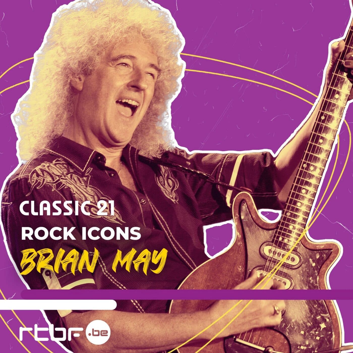 Brian May, re-découvrez le guitariste emblématique de Queen, artisan concepteur de sa guitare la Red Special, féru de math et de sciences ... — Rock Icons cover