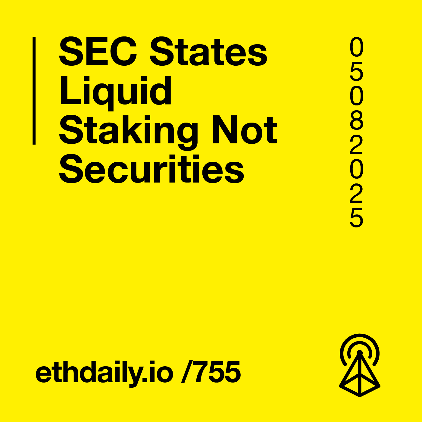 SEC States Liquid Staking Not Securities - ETH Daily Crypto News cover