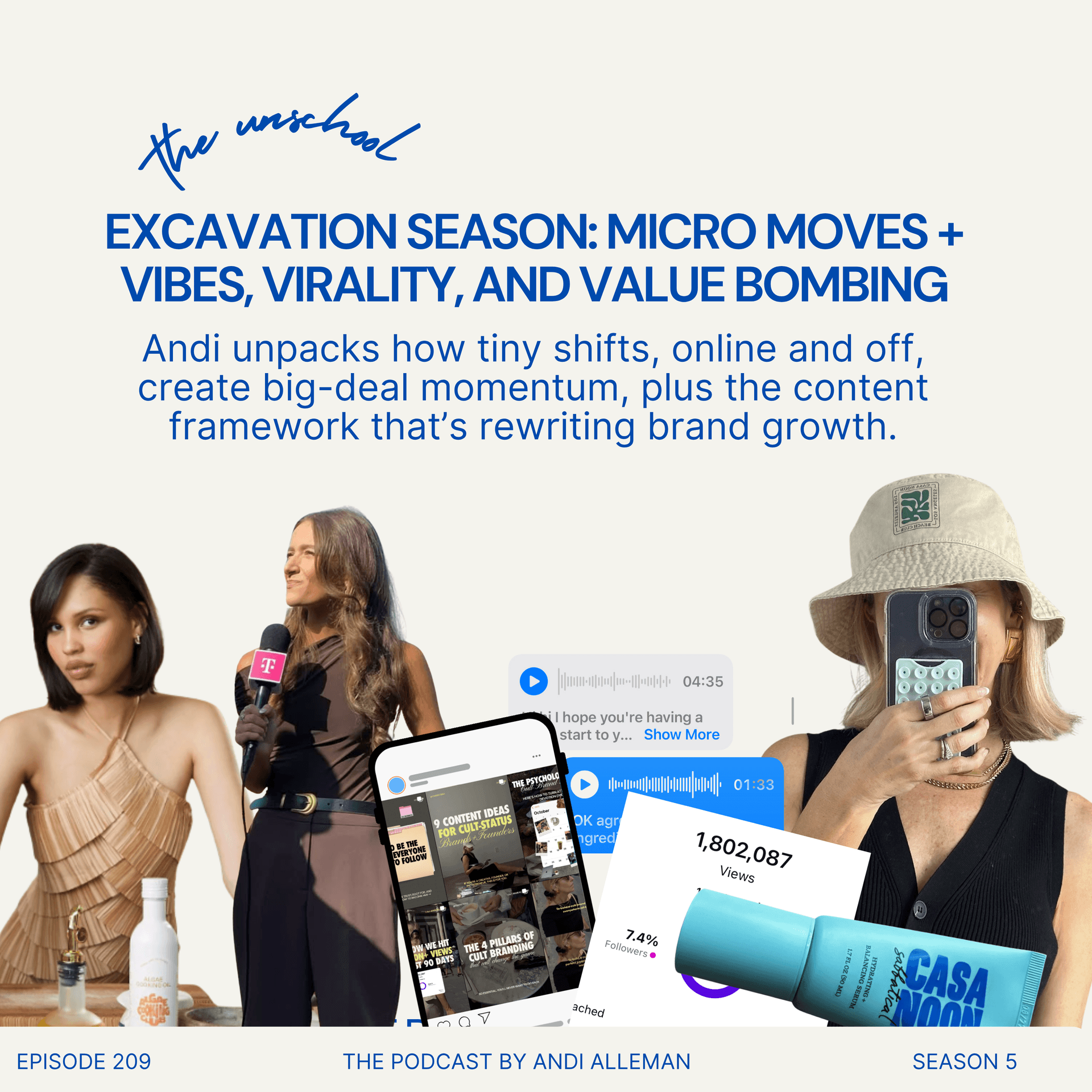 Excavation Season: Micro Moves + Vibes, Virality, and Value Bombing - The Unschool by Andi Alleman cover
