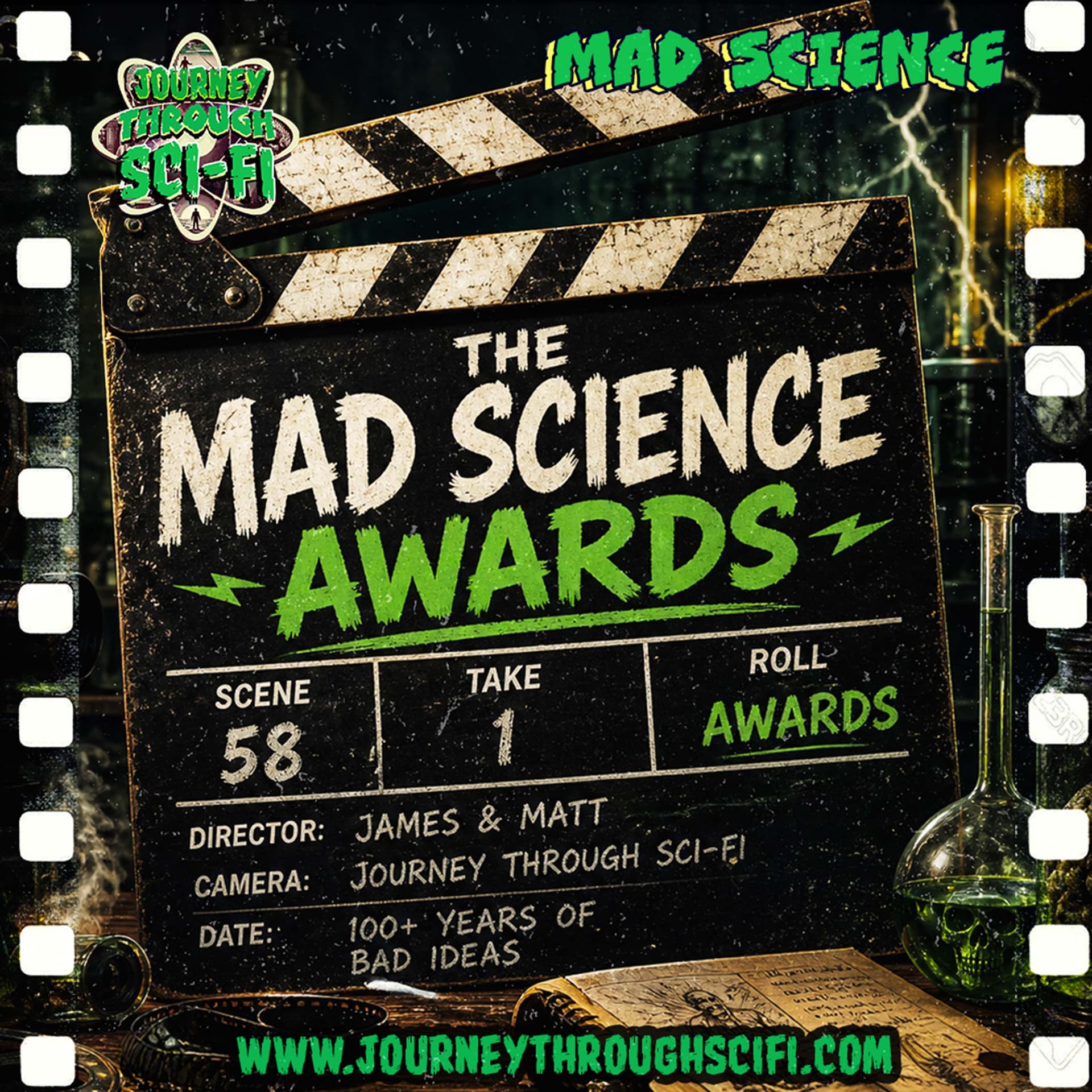 The Mad Science Movie Awards: 58 Films, So Many Bad Ideas — Journey Through Sci-Fi: A Science Fiction Film Podcast cover