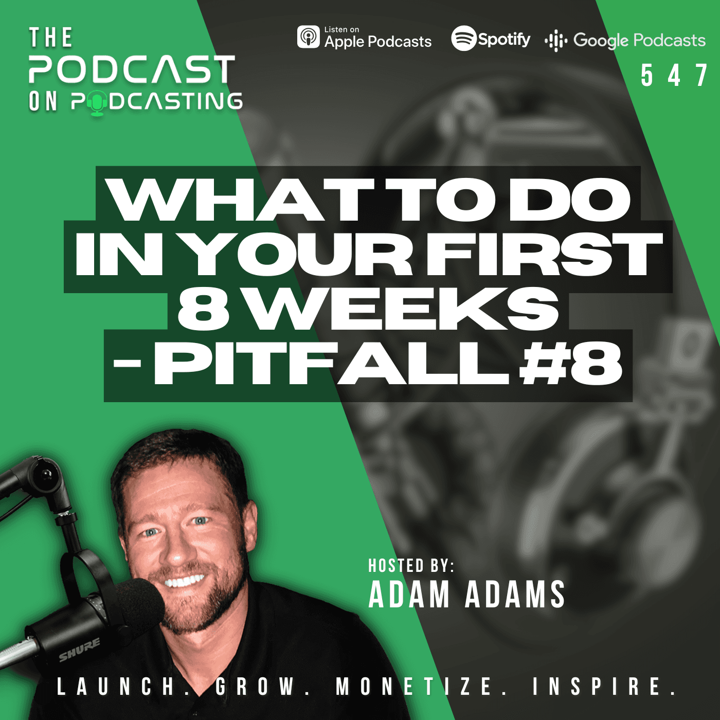 What To Do In Your First 8 Weeks - Pitfall #8 [547] - The Podcast On Podcasting cover
