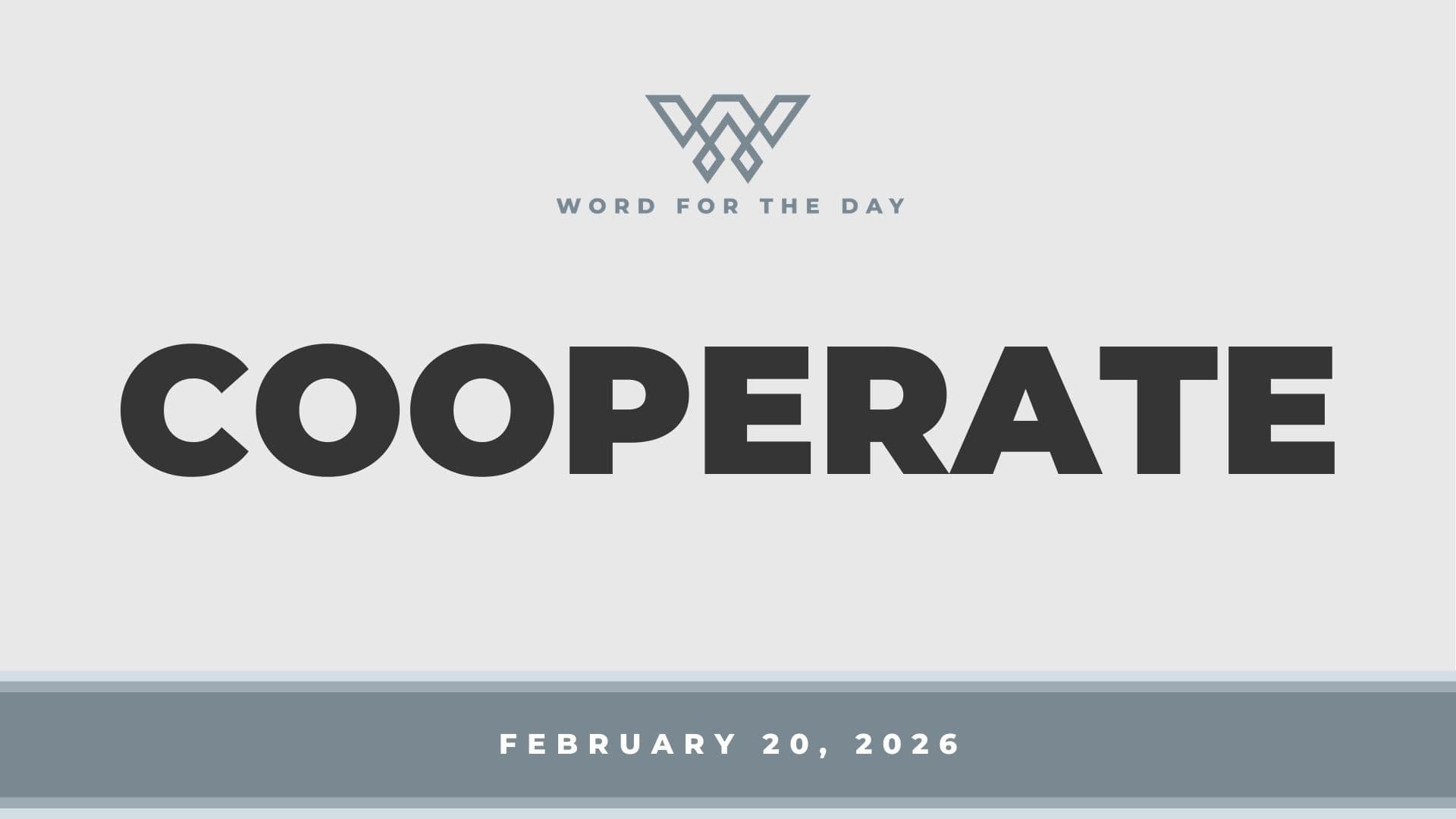 COOPERATE - Word for the Day cover