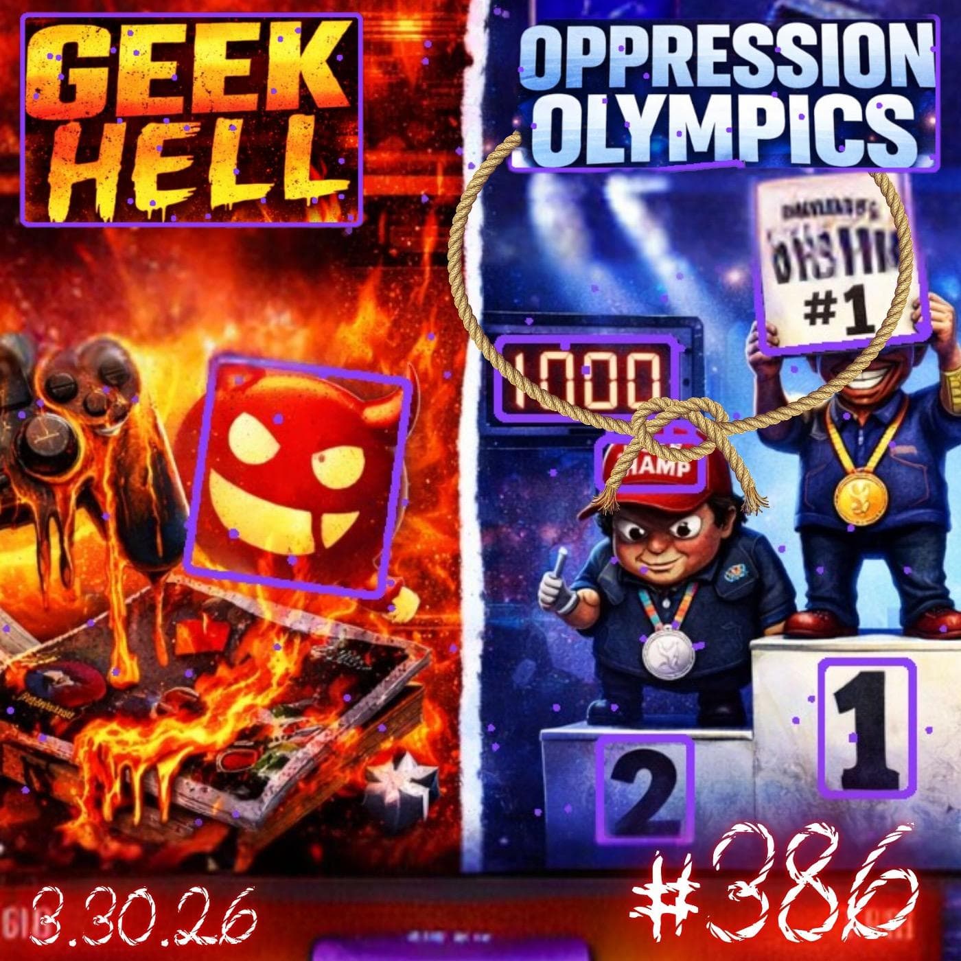 #386 - Outlawed Round Up 3.30.26 Geek Hell | Oppression Olympics - Grimerica Outlawed cover
