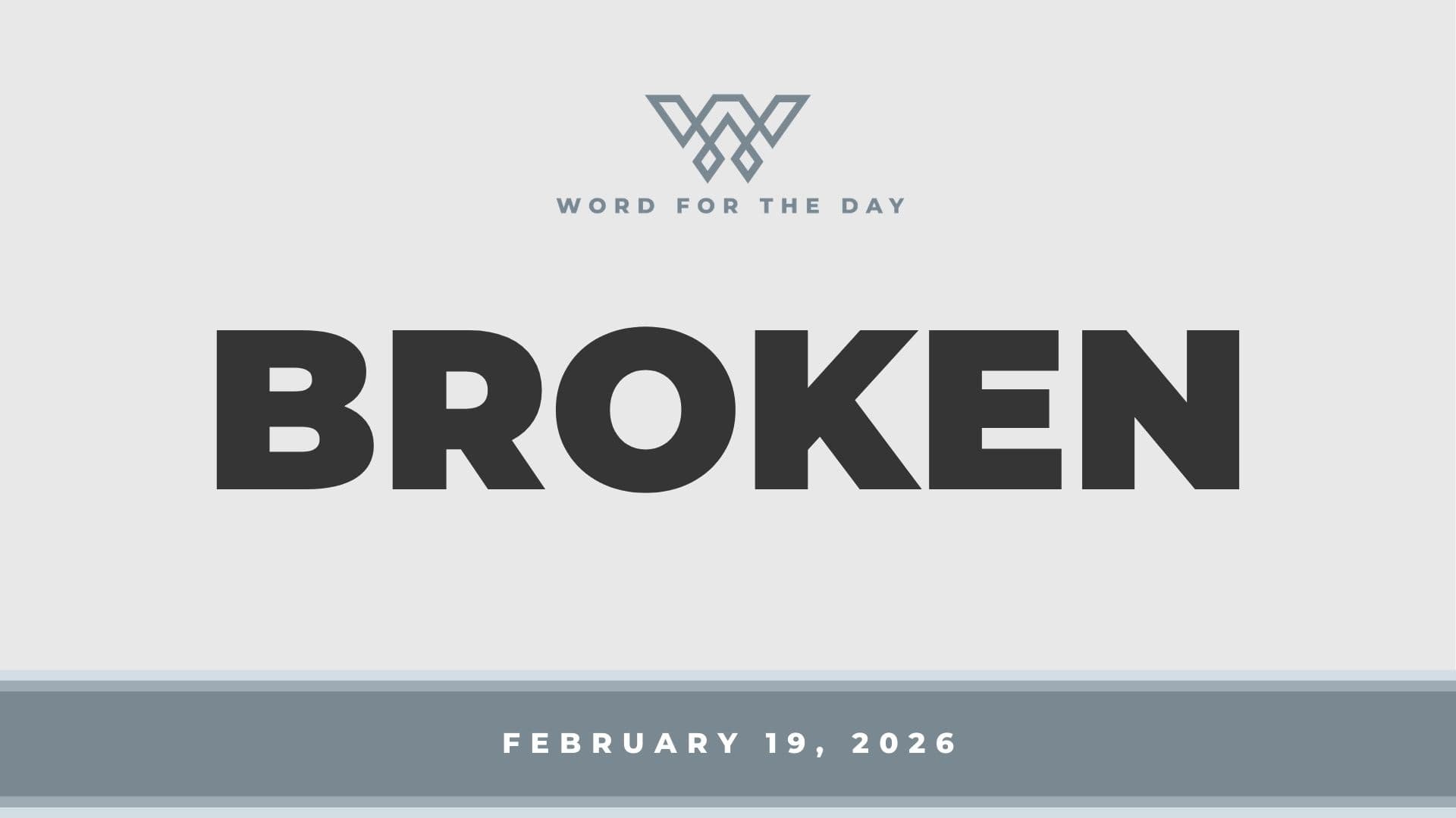 BROKEN - Word for the Day cover