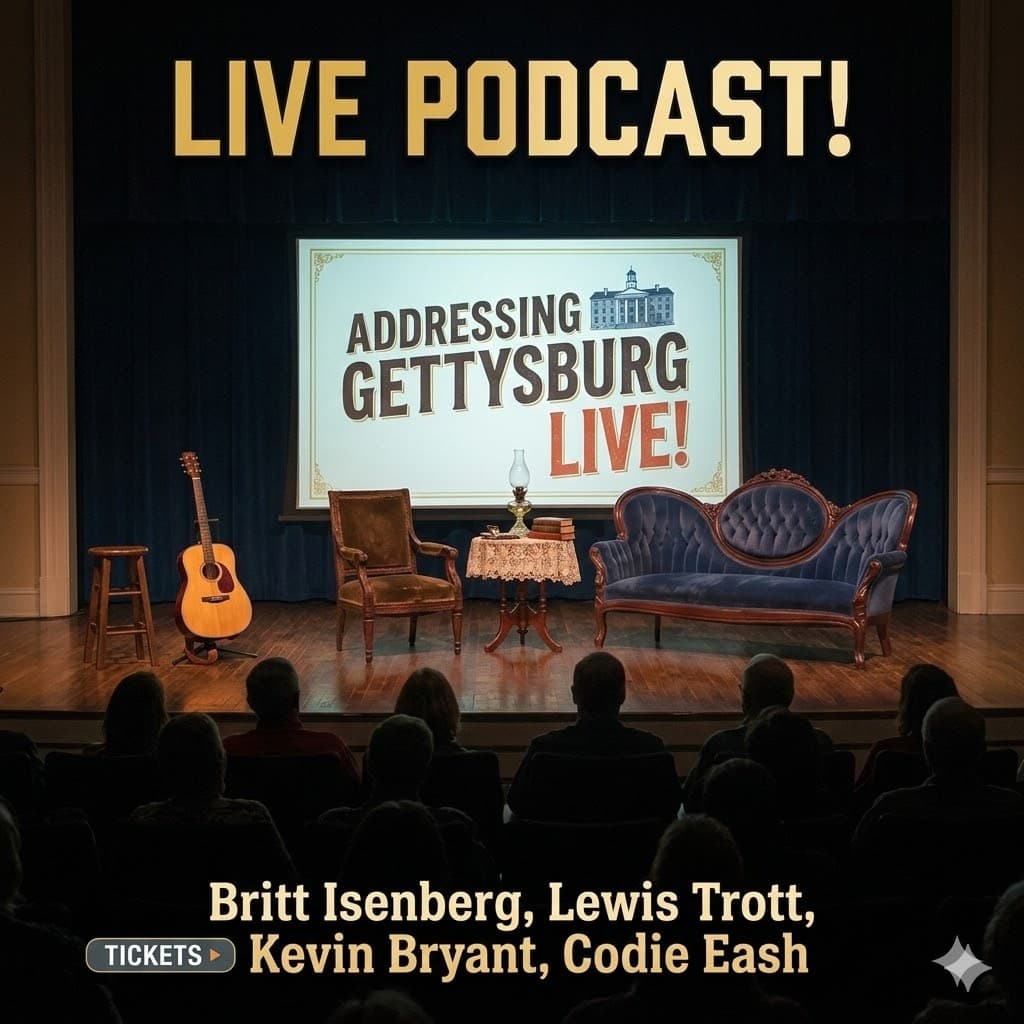 Ask A Gettysburg Guide LIVE! at the Totem Pole Playhouse  April 12  JOIN US! - Addressing Gettysburg cover