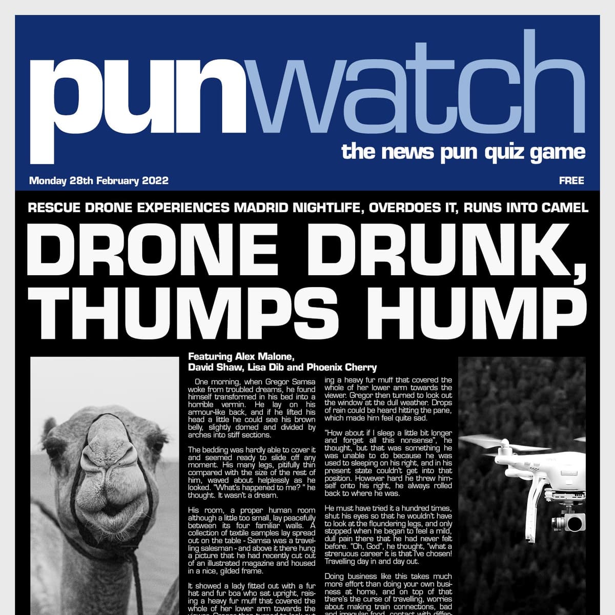 602: Drone Drunk, Thumps Hump - Pun Watch: The News Pun Quiz Game cover