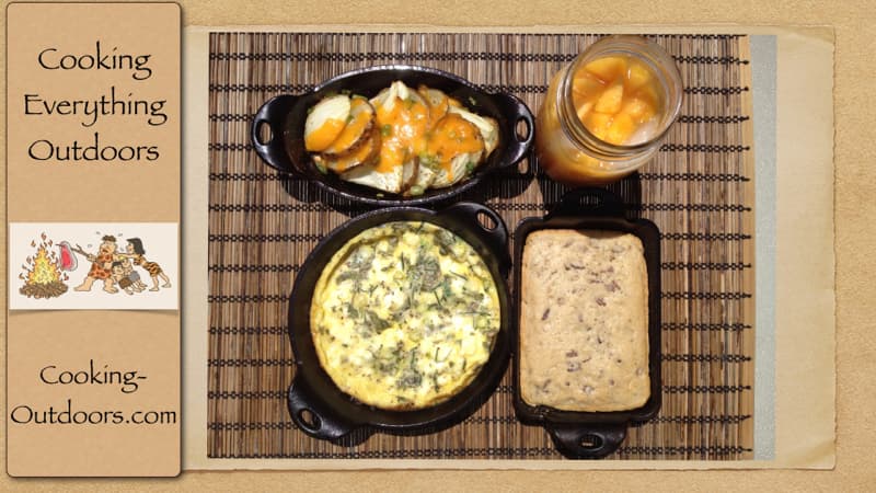 Breakfast potatoes, Maple Pecan Pancakes and Fresh Herb and Goat Cheese Frittata - Cooking Everything Outdoors cover