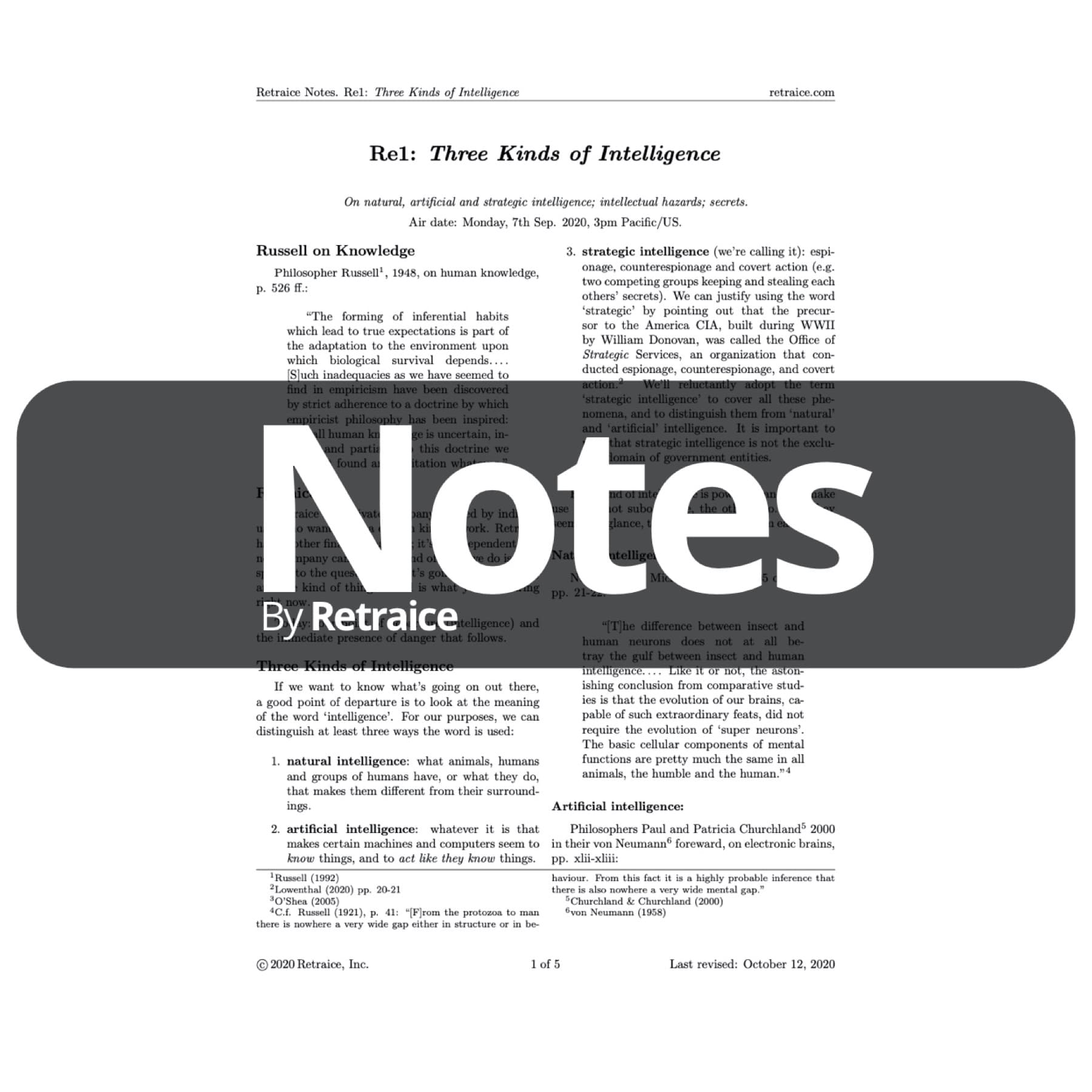 Re43-NOTES.pdf - Notes by Retraice cover