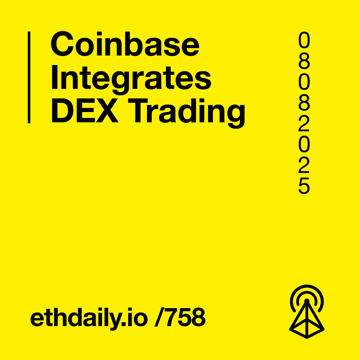 Coinbase Integrates DEX Trading - ETH Daily Crypto News cover