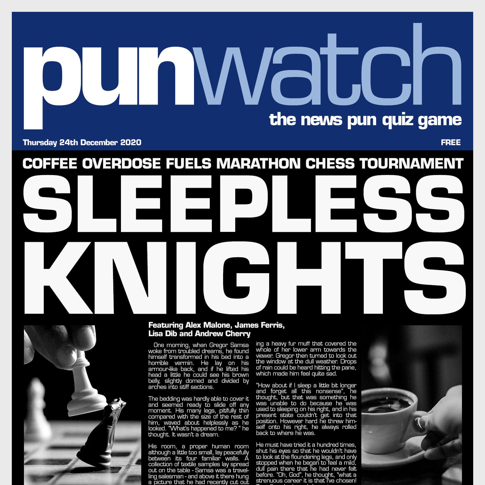 501: Sleepless Knights - Pun Watch: The News Pun Quiz Game cover