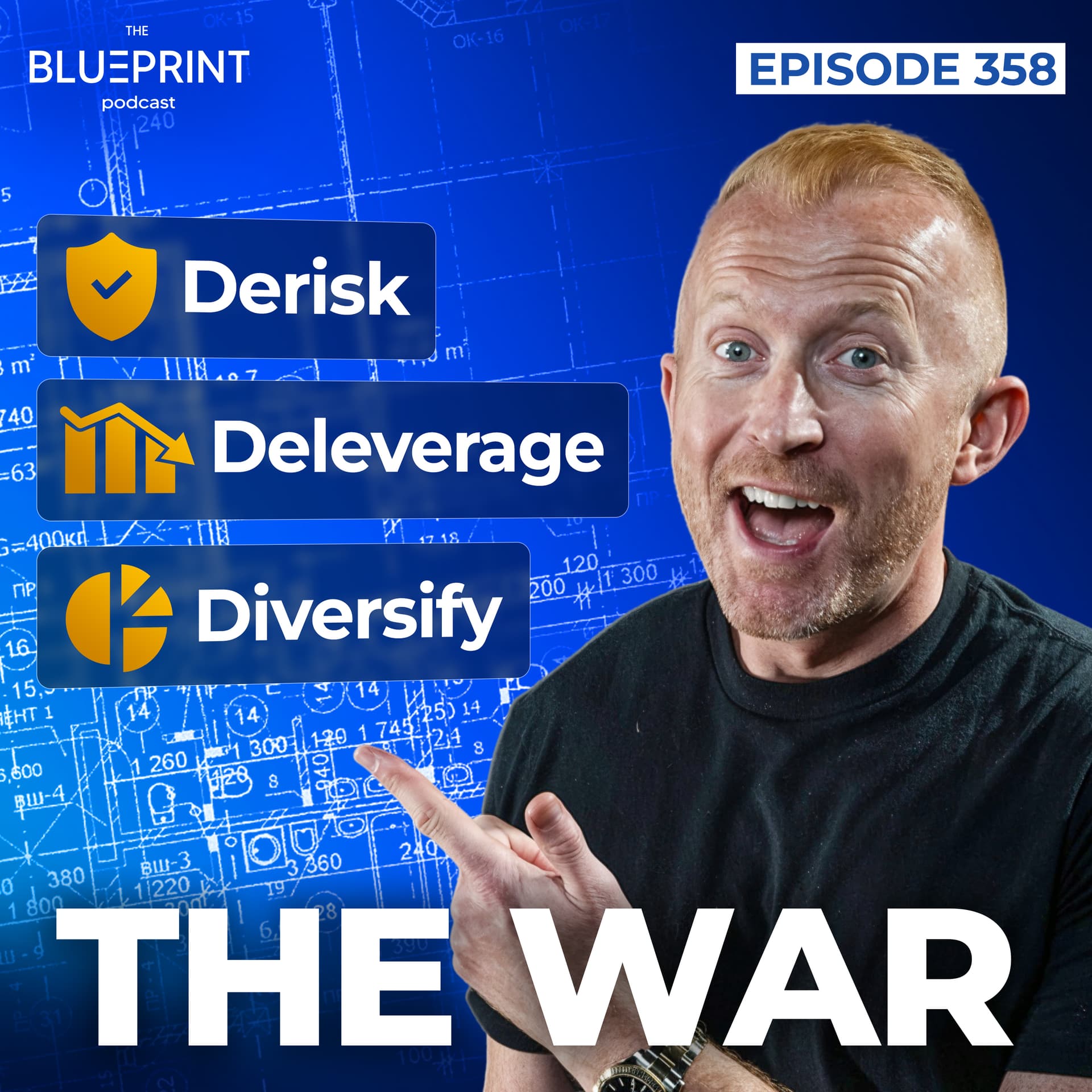358 - THE WAR – Derisk, Deleverage, Diversify Blueprint - The Blueprint Podcast cover