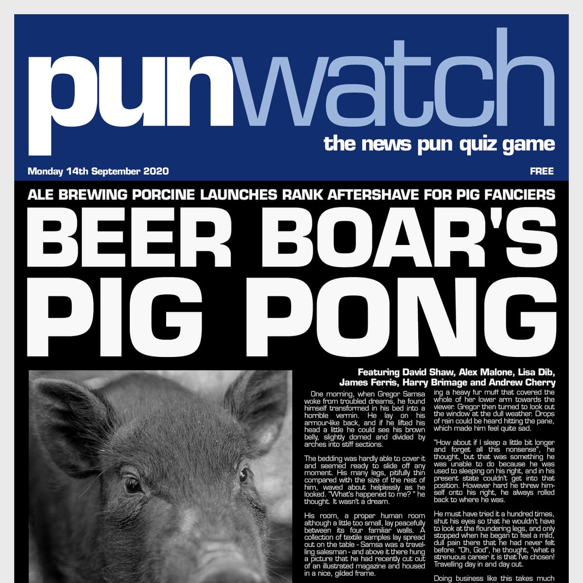 420: Beer Boar's Pig Pong - Pun Watch: The News Pun Quiz Game cover