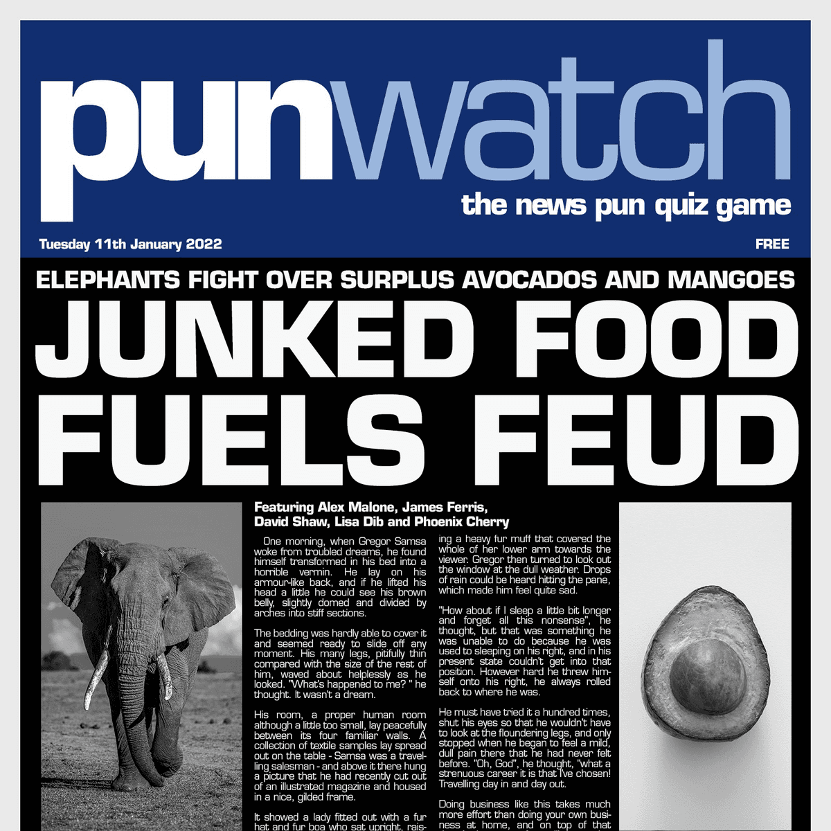601: Junked Food Fuels Food - Pun Watch: The News Pun Quiz Game cover