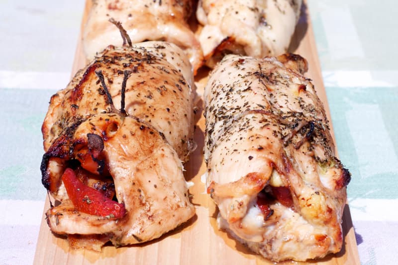 Cedar Plank Grilled Gorgonzola Chicken - Cooking Everything Outdoors cover