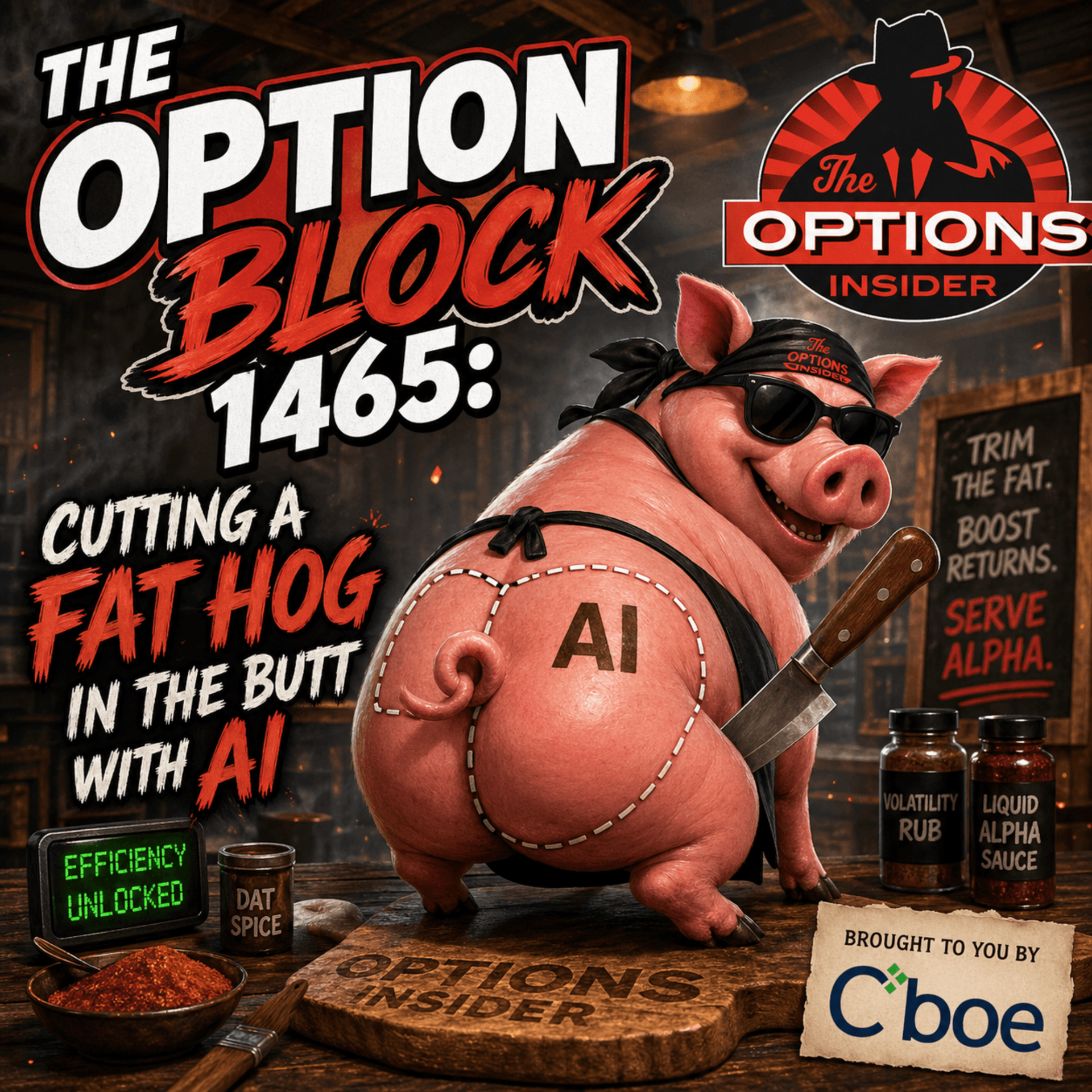The Option Block 1465: Cutting a Fat Hog in the Butt with AI - The Options Insider Radio Network cover