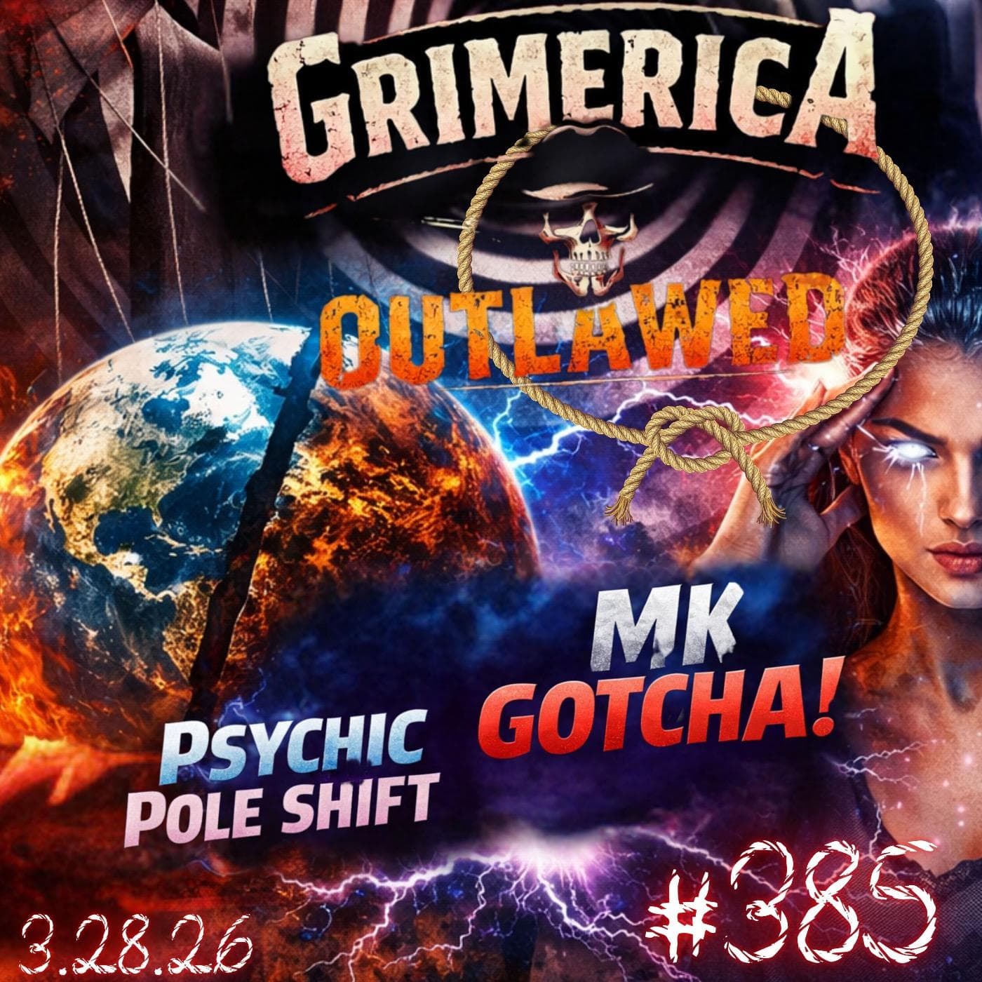 #385 - MK Gotcha | Psychic Pole Shift - Grimerica Outlawed cover