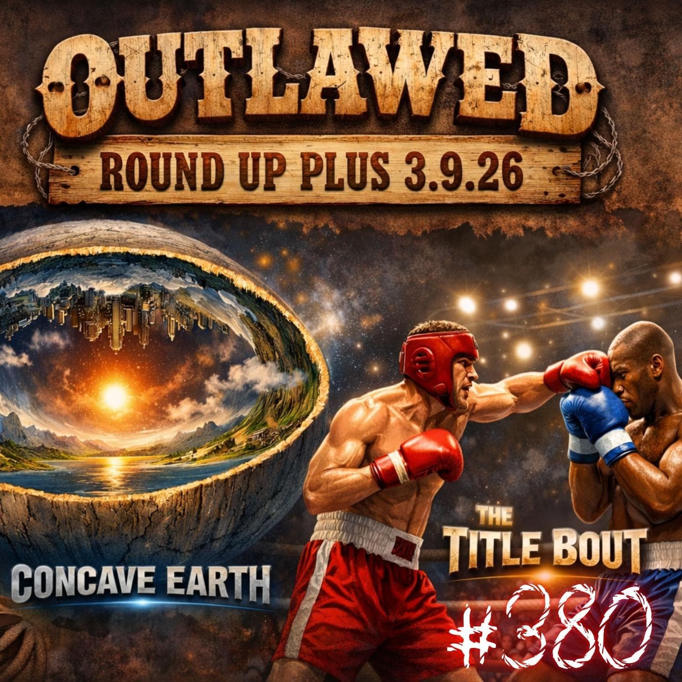 #380 - Outlawed Round Up PLUS 3.9.26 Concave Earth | The Title Bout - Grimerica Outlawed cover