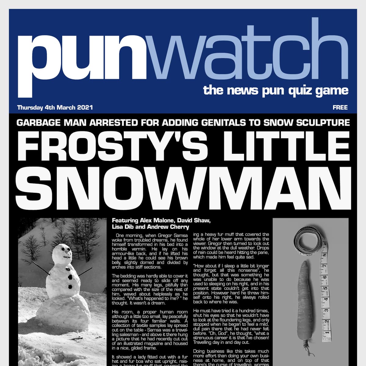 503: Frosty's Little Snowman - Pun Watch: The News Pun Quiz Game cover