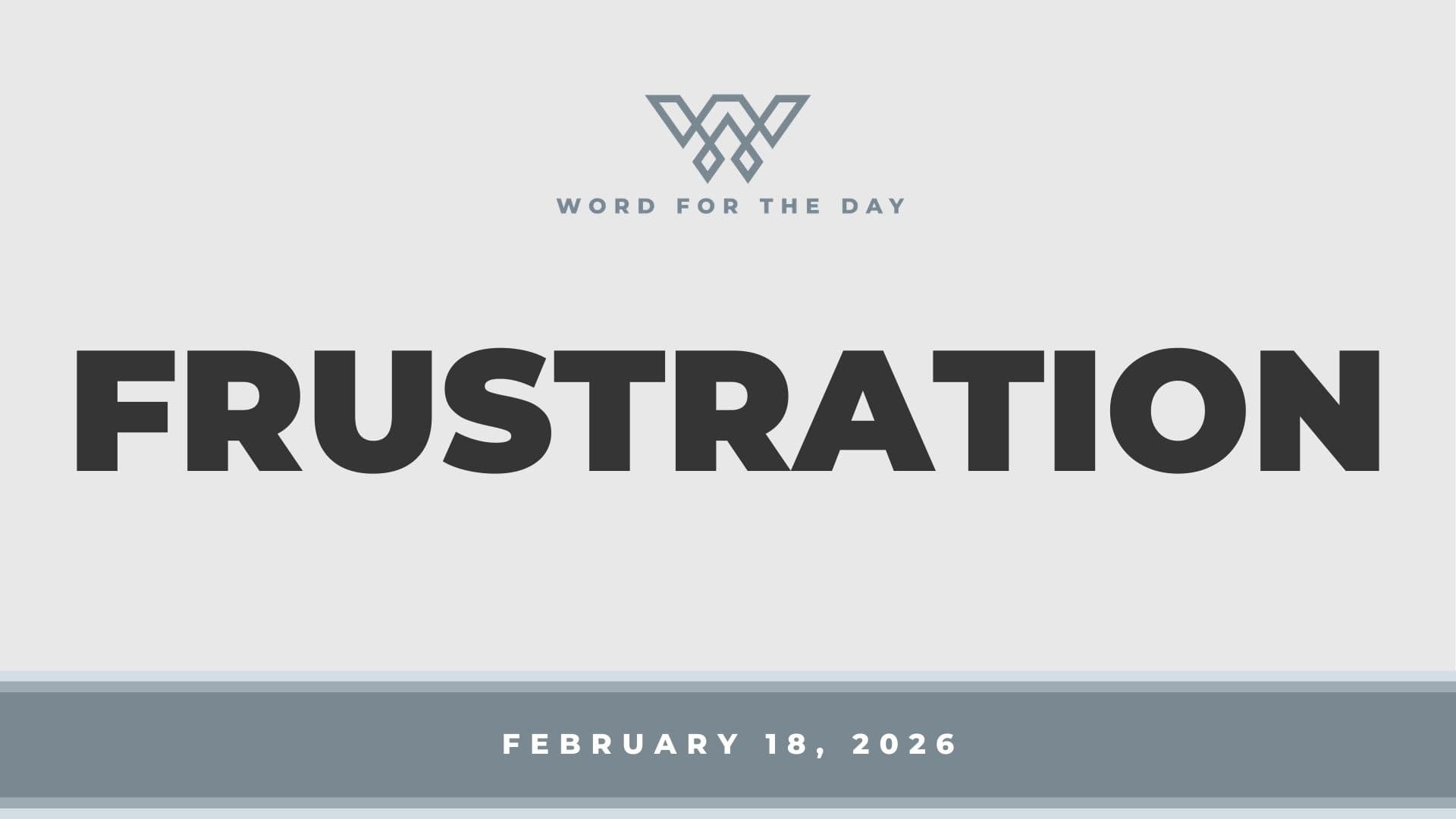 FRUSTRATION - Word for the Day cover
