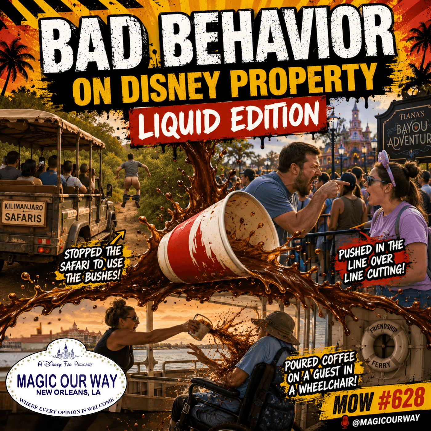 Bad Behavior on Disney Property – Liquid Edition | MOW #628 — Magic Our Way - Artistic Buffs Talkin' Disney Stuff cover