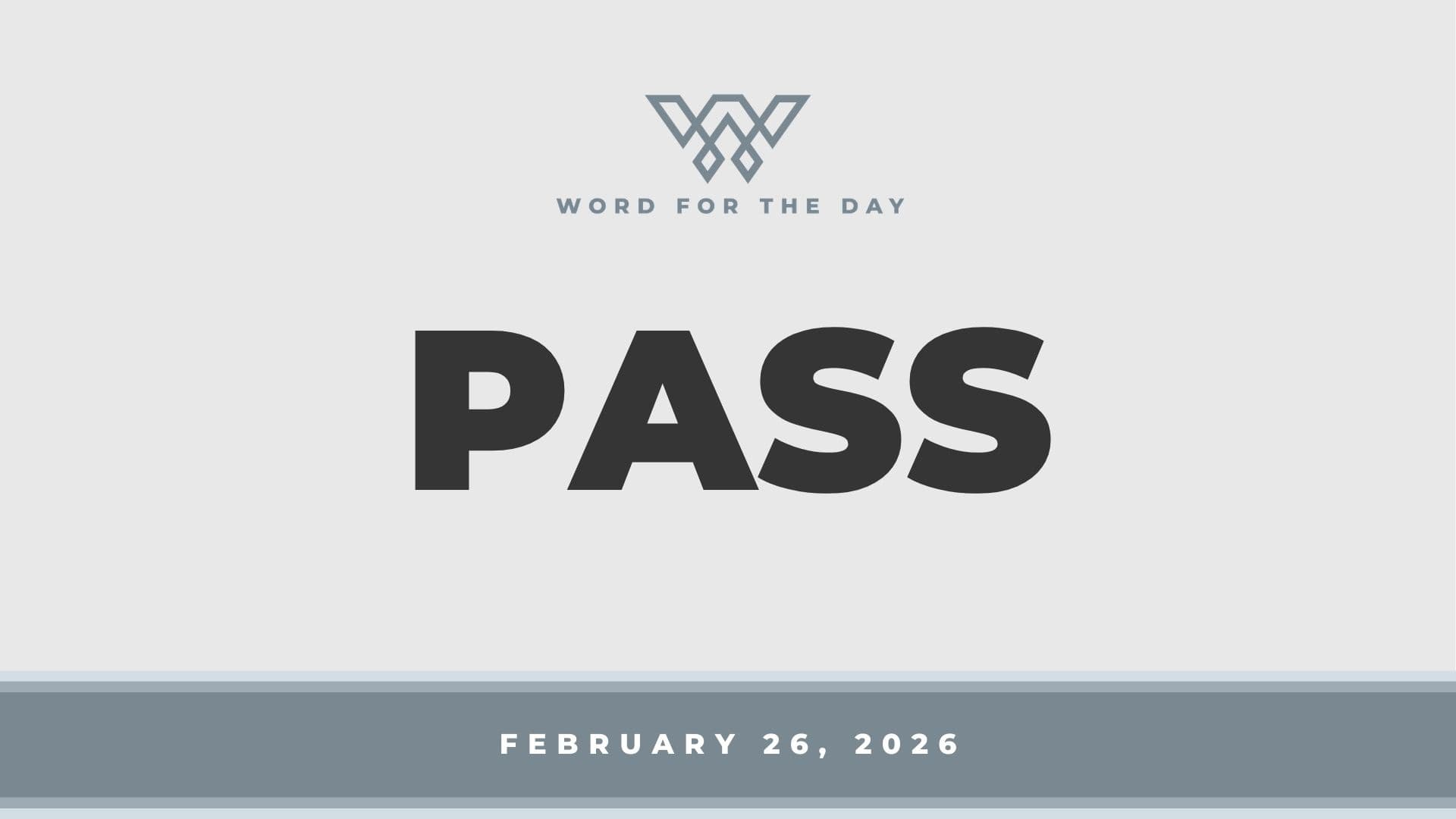 PASS - Word for the Day cover