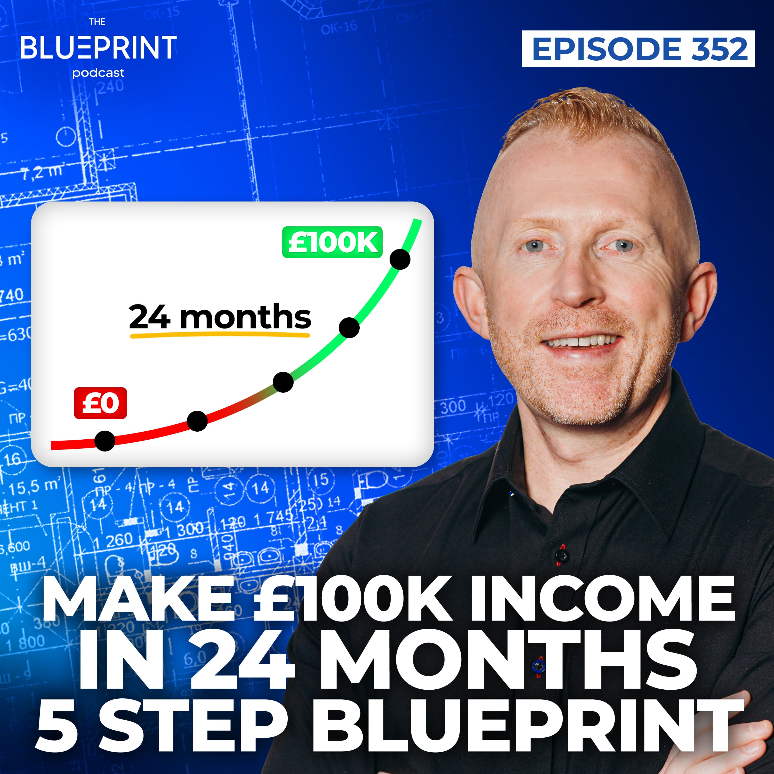 352 - Make £100k Income in 24 Months - 5 Step Blueprint - The Blueprint Podcast cover