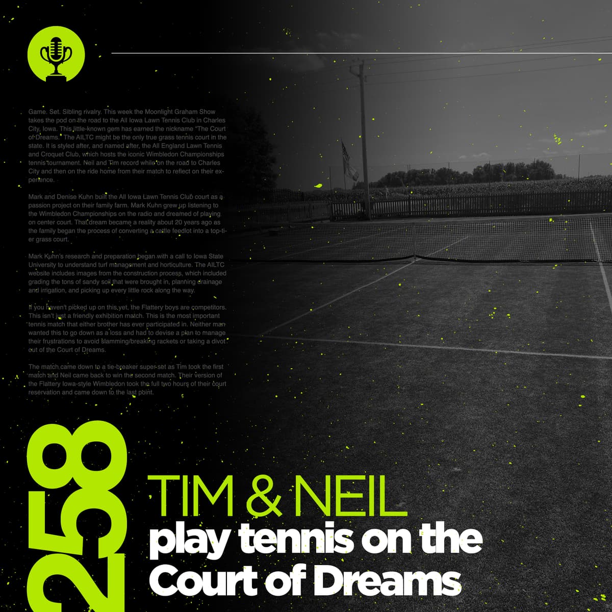 Tim and Neil play tennis on the Court of Dreams - The Moonlight Graham Show cover