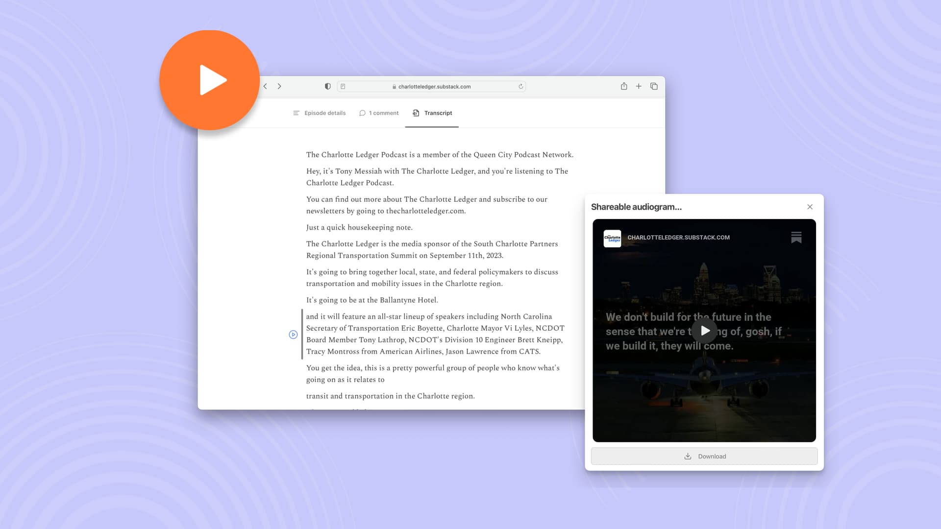 Introducing new audio transcription tools for Substack - The Substack Podcast cover