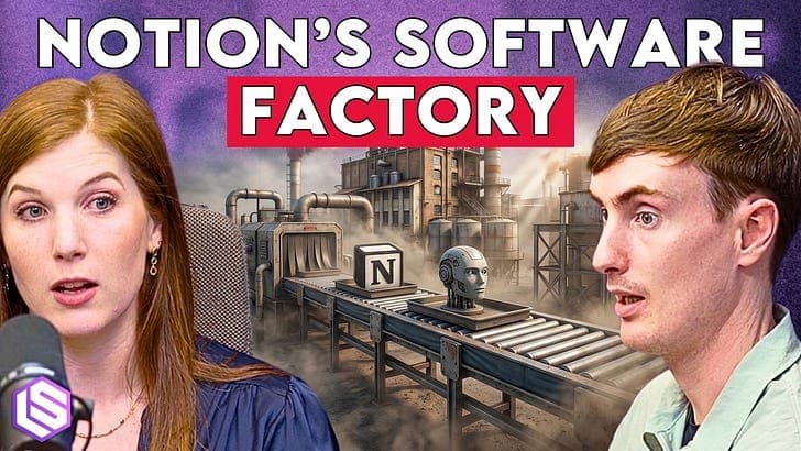 Notion’s Token Town: 5 Rebuilds, 100+ Tools, MCP vs CLIs and the Software Factory Future — Simon Last & Sarah Sachs of Notion — Latent Space: The AI Engineer Podcast cover