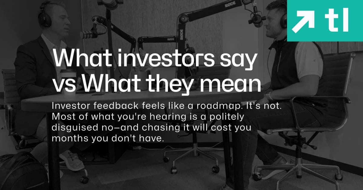 What investors say vs What they mean - Traction Lab Podcast cover