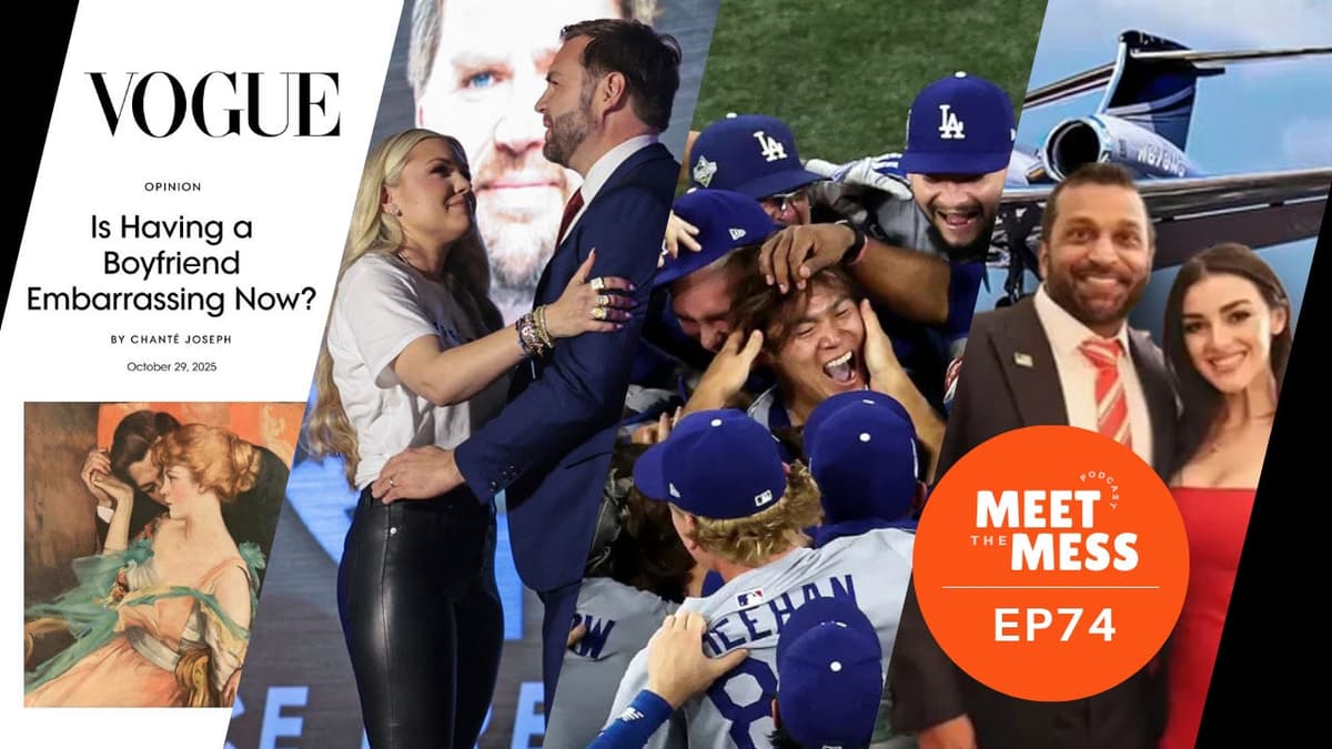 Erika Kirk & JD Vance's Awkward Hug, How to Help During the SNAP Freeze, Dodgers Win, AI Dating, Boyfriend Embarrassment, and More! - Meet the Mess cover