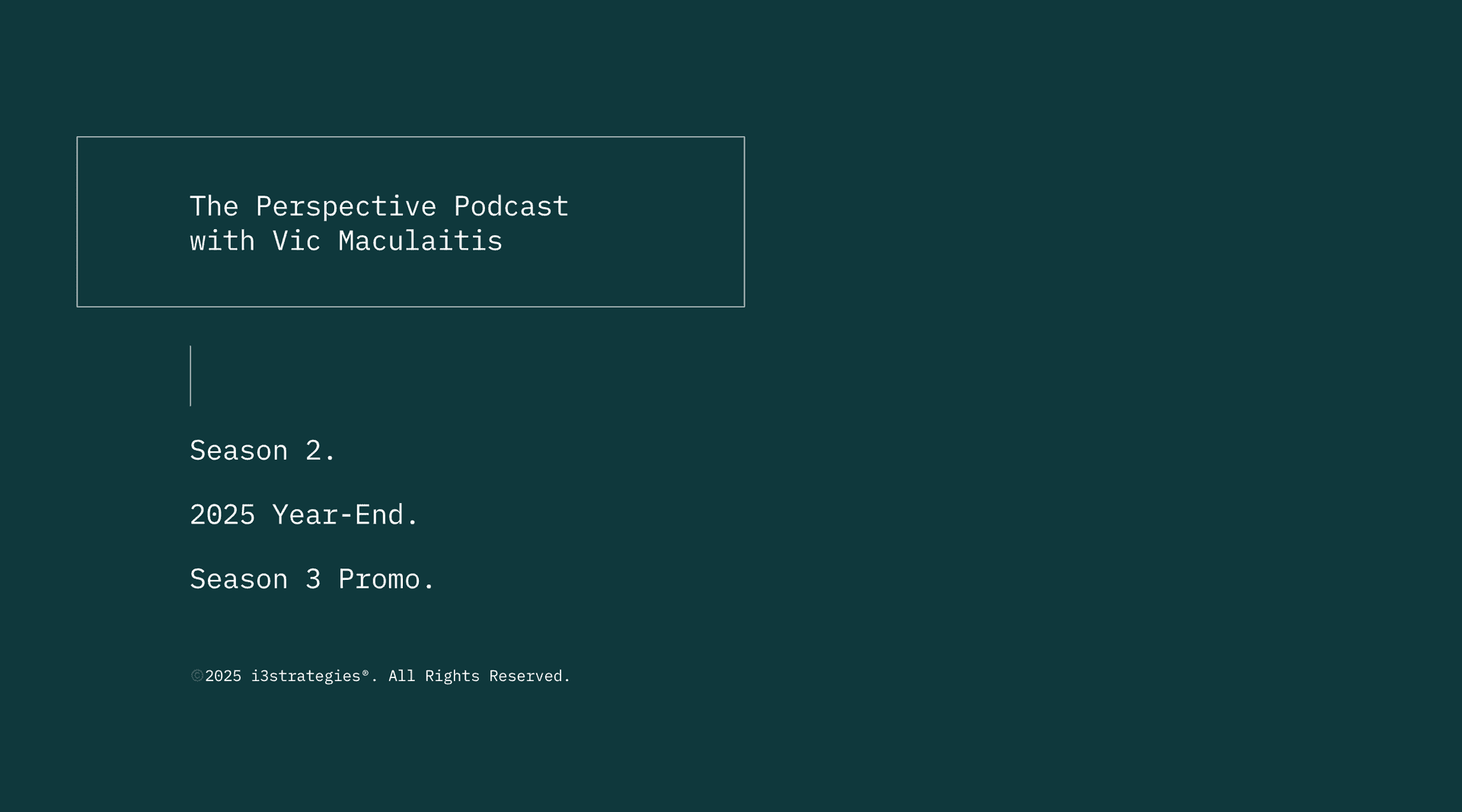 Season 2, The Perspective Podcast (45 Total Episodes!) - The Perspective Podcast with Vic Maculaitis cover