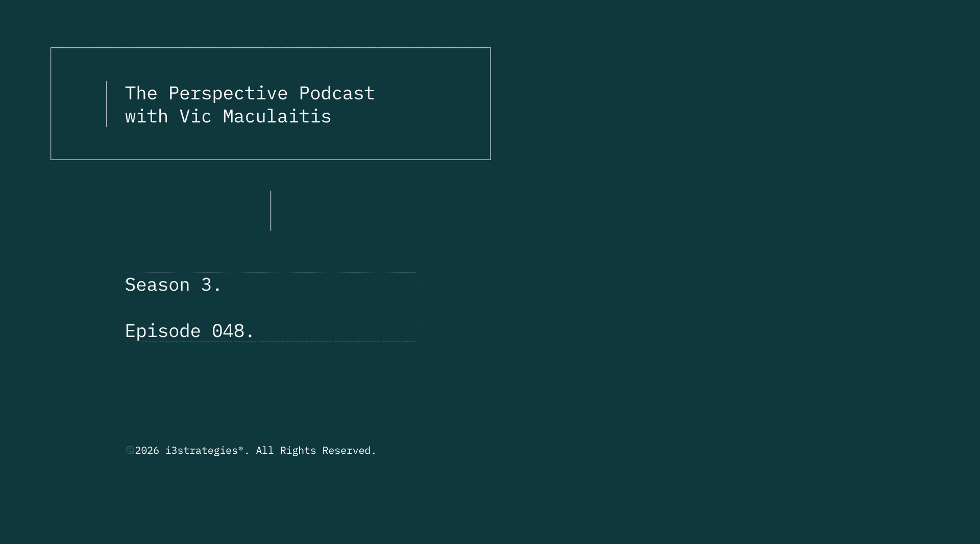Season 3, Episode 048. - The Perspective Podcast with Vic Maculaitis cover