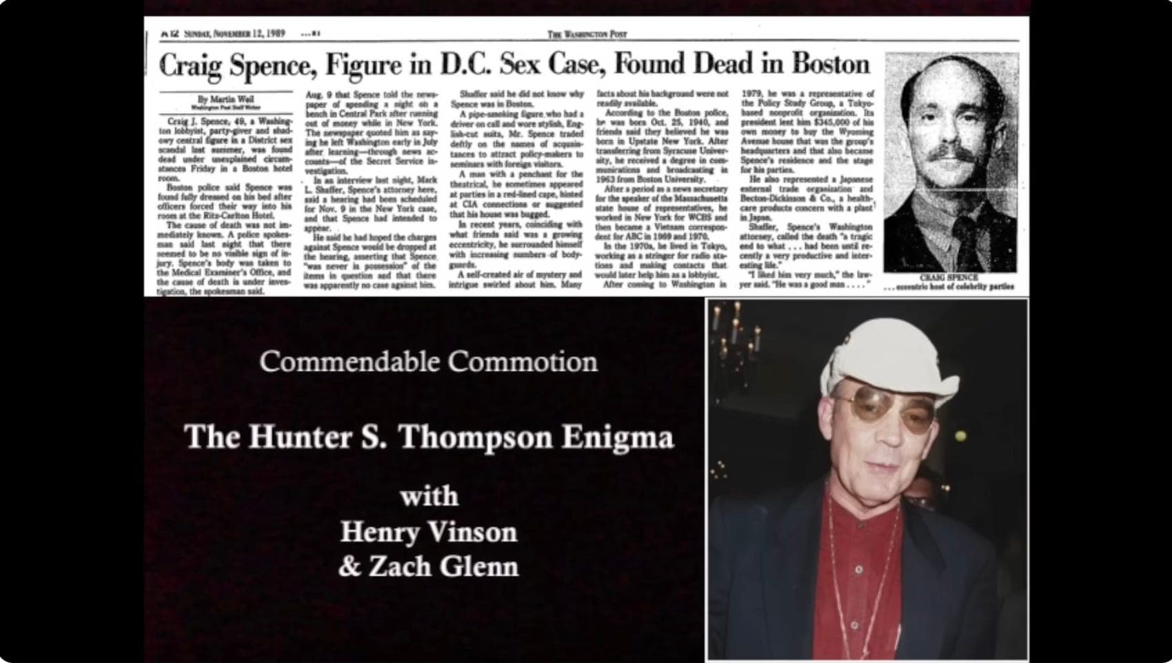 The Hunter S. Thompson Enigma (with Henry Vinson & Zach Glenn) - Commendable Commotion cover